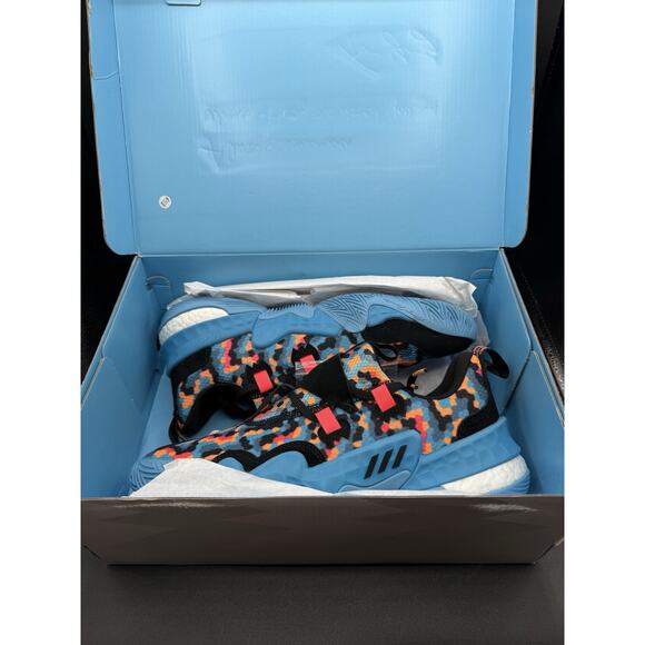 Adidas Trae Young 1 Pixel Basketball Sneakers Black Sky Blue Size 10 main image 8